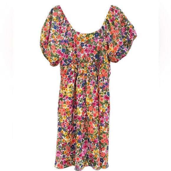 NWT Cato Women's Cottagecore Floral Stretch Puff Sleeve Multi Color Dress Small - Picture 3 of 7